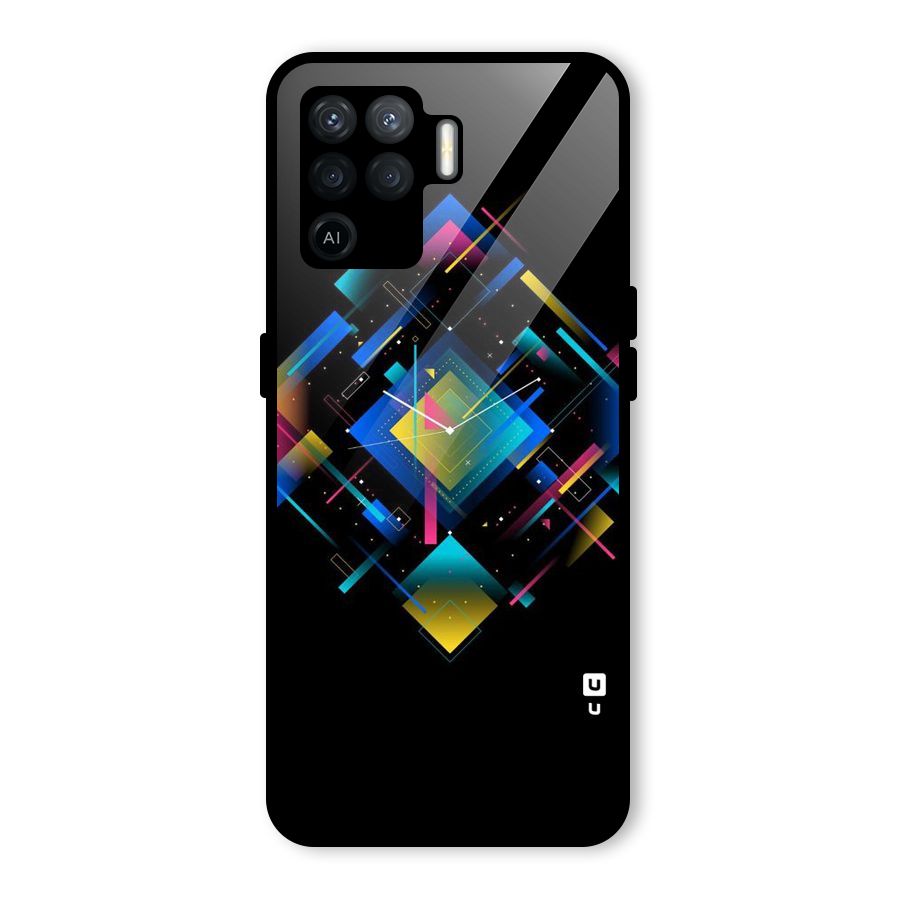Abstract Clock Glass Back Case for Oppo F19 Pro