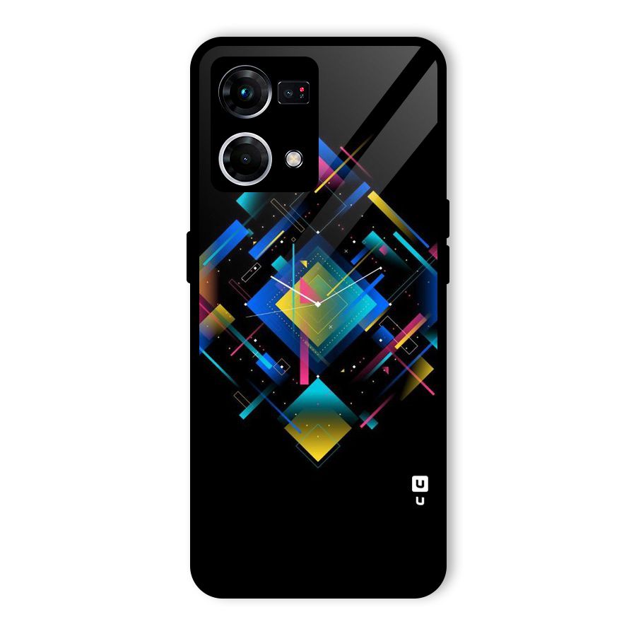 Abstract Clock Glass Back Case for Oppo F21 Pro 4G