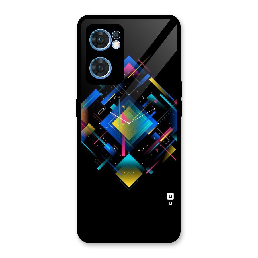 Abstract Clock Glass Back Case for Oppo Reno7 5G