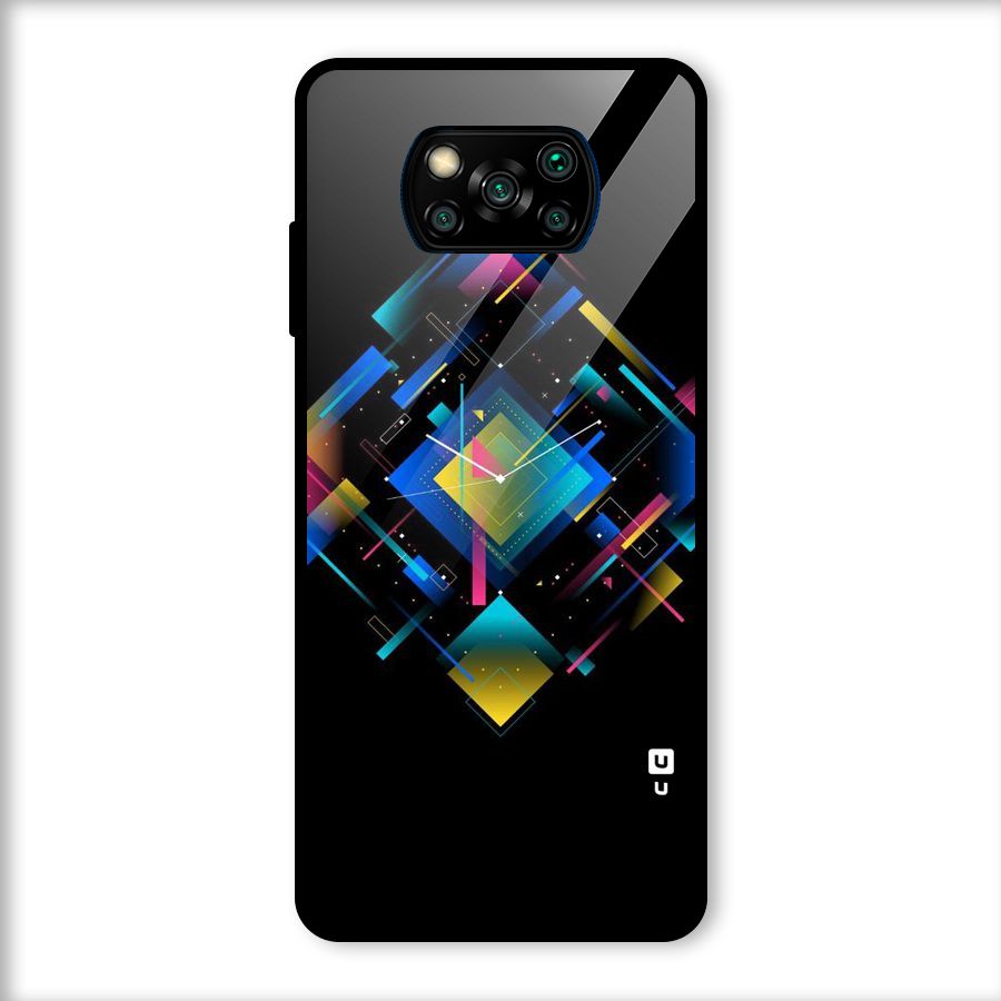 Abstract Clock Glass Back Case for Poco X3