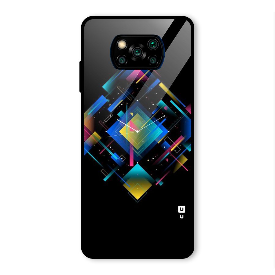 Abstract Clock Glass Back Case for Poco X3 Pro