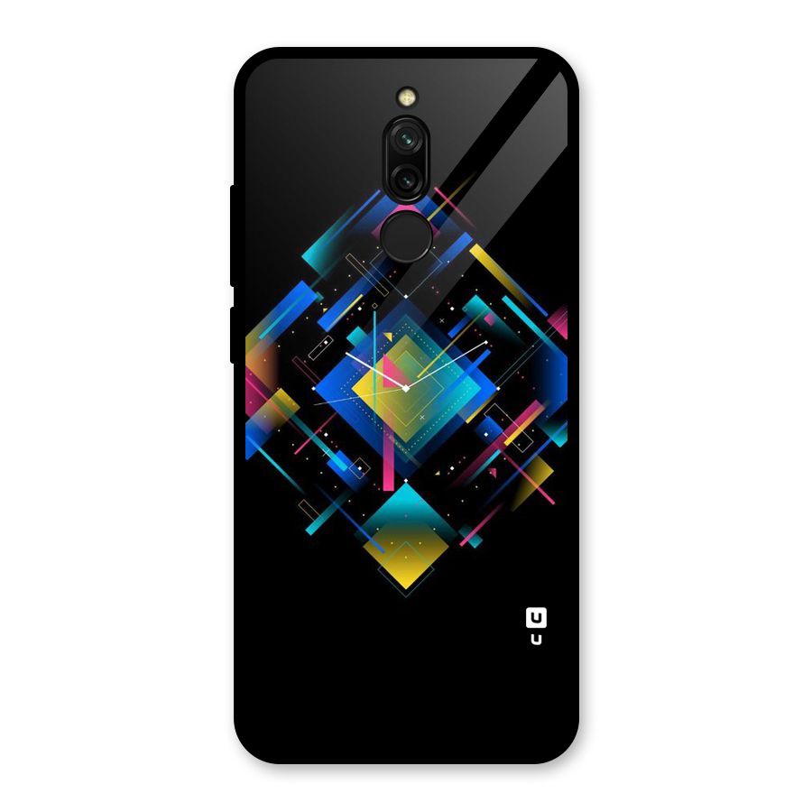 Abstract Clock Glass Back Case for Redmi 8