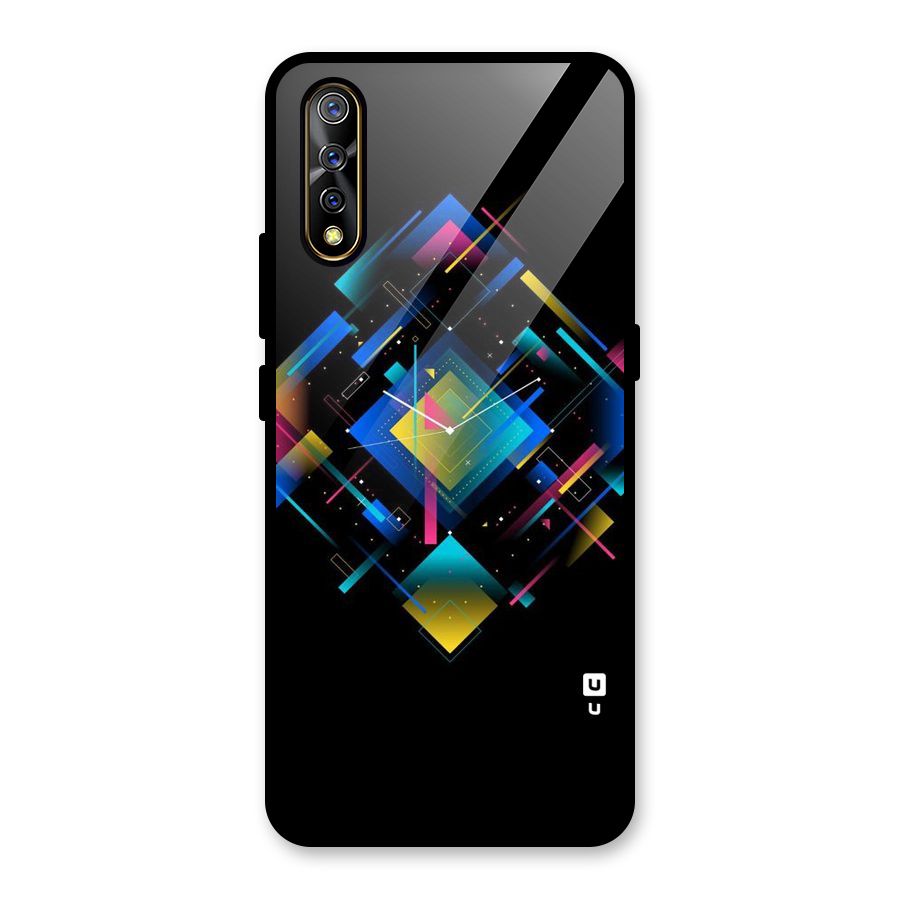 Abstract Clock Glass Back Case for Vivo S1