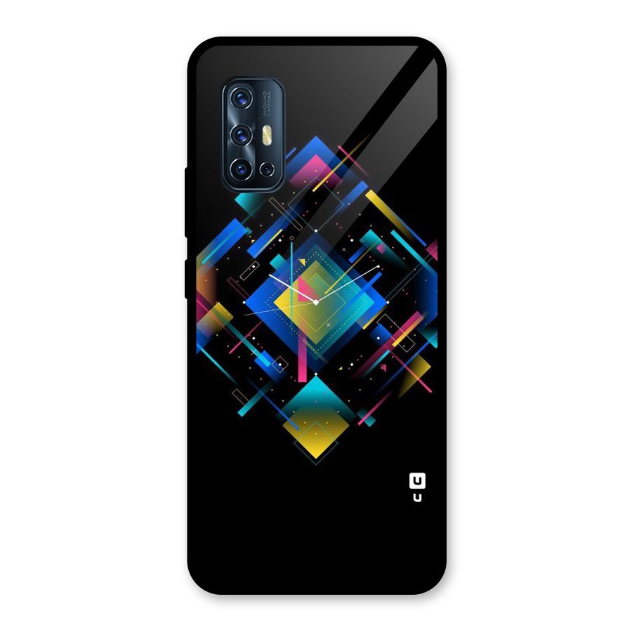 Abstract Clock Glass Back Case for Vivo V17