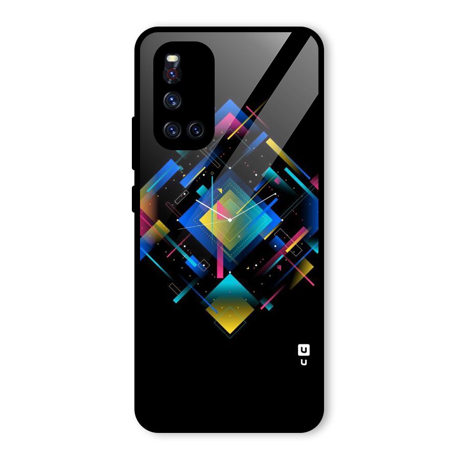 Abstract Clock Glass Back Case for Vivo V19