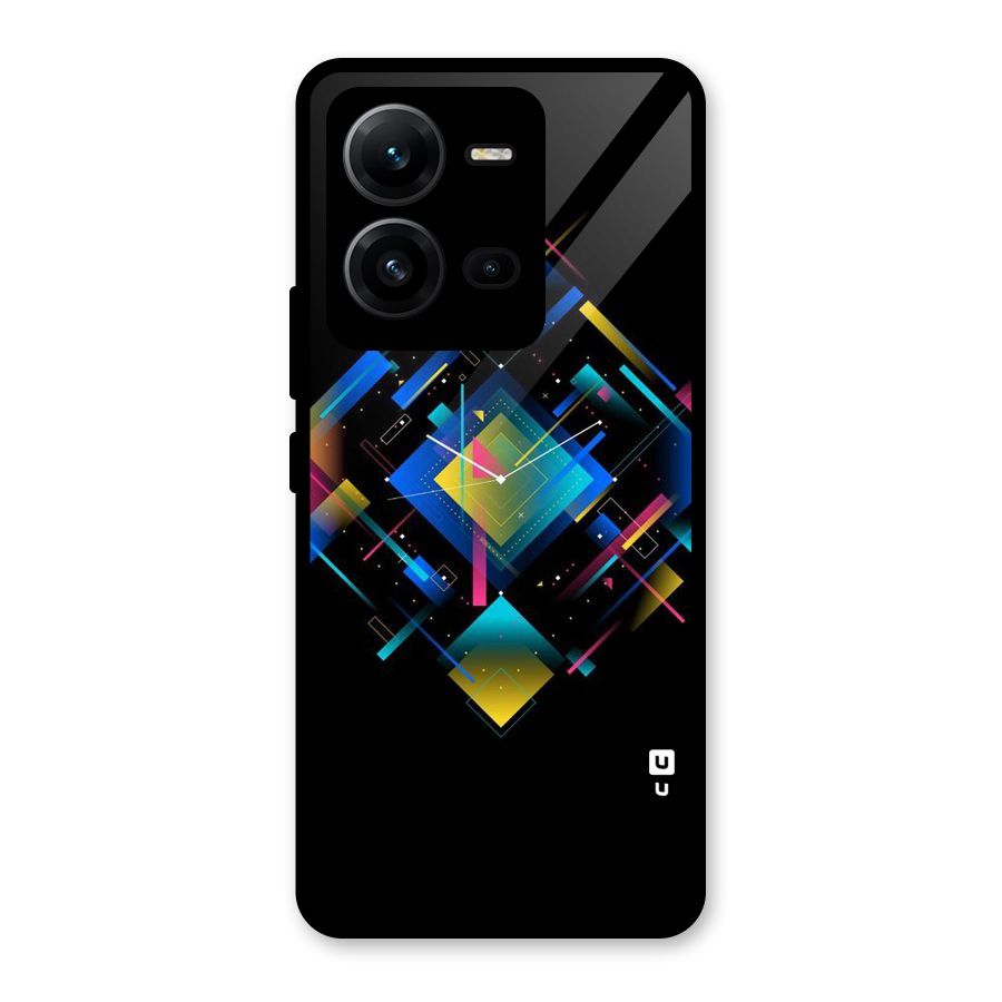Abstract Clock Glass Back Case for Vivo V25