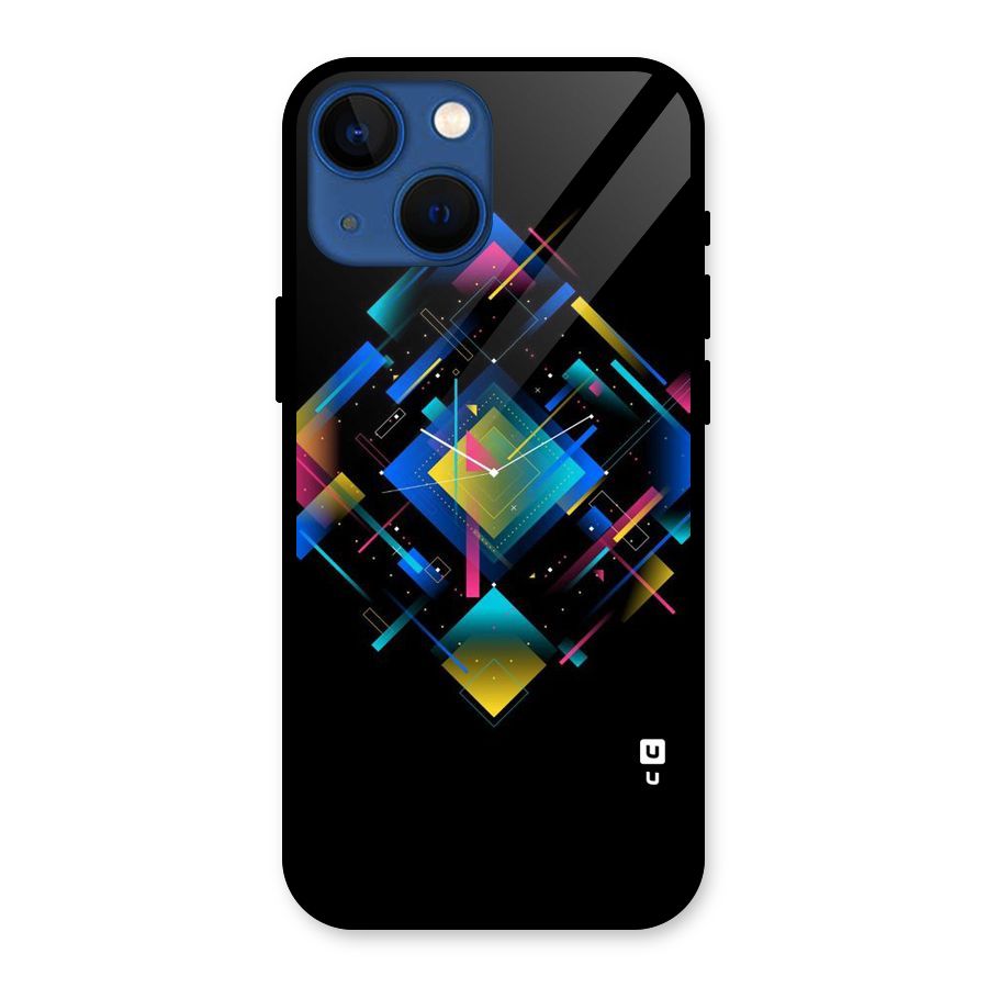 Abstract Clock Glass Back Case for iPhone 13 Mini