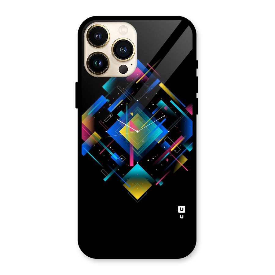 Abstract Clock Glass Back Case for iPhone 13 Pro Max