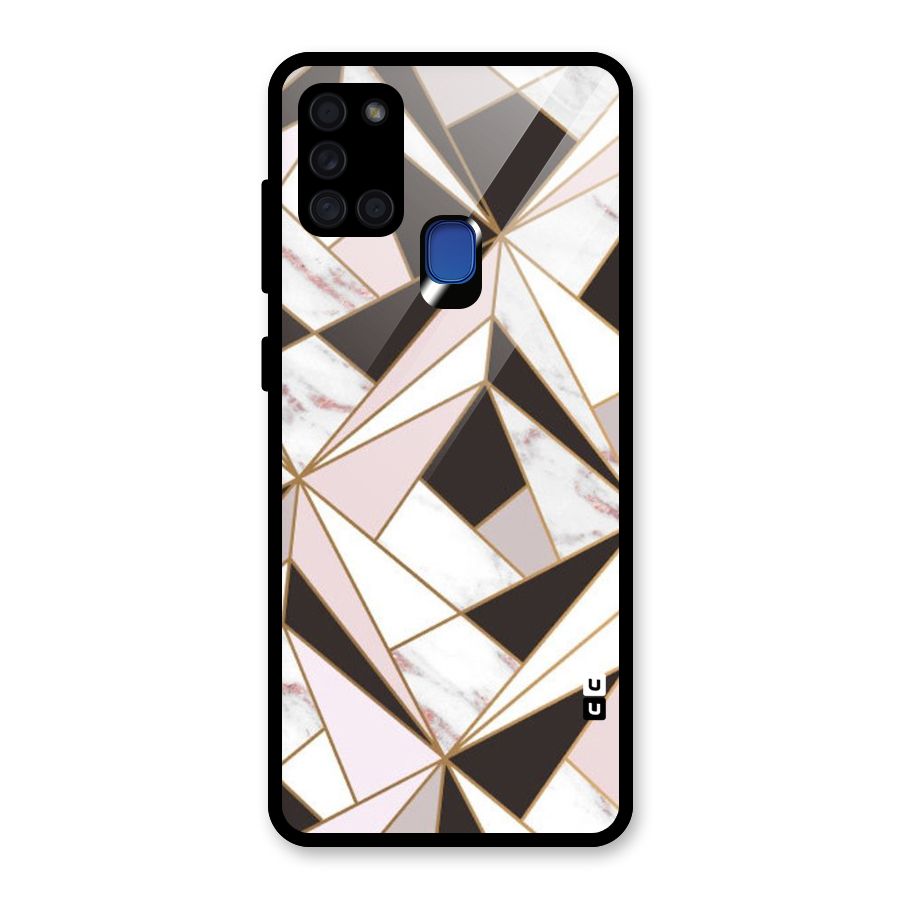 Abstract Corners Glass Back Case for Galaxy A21s