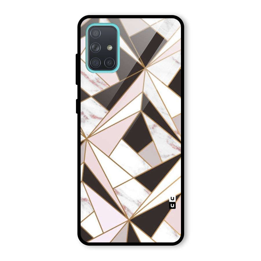 Abstract Corners Glass Back Case for Galaxy A71