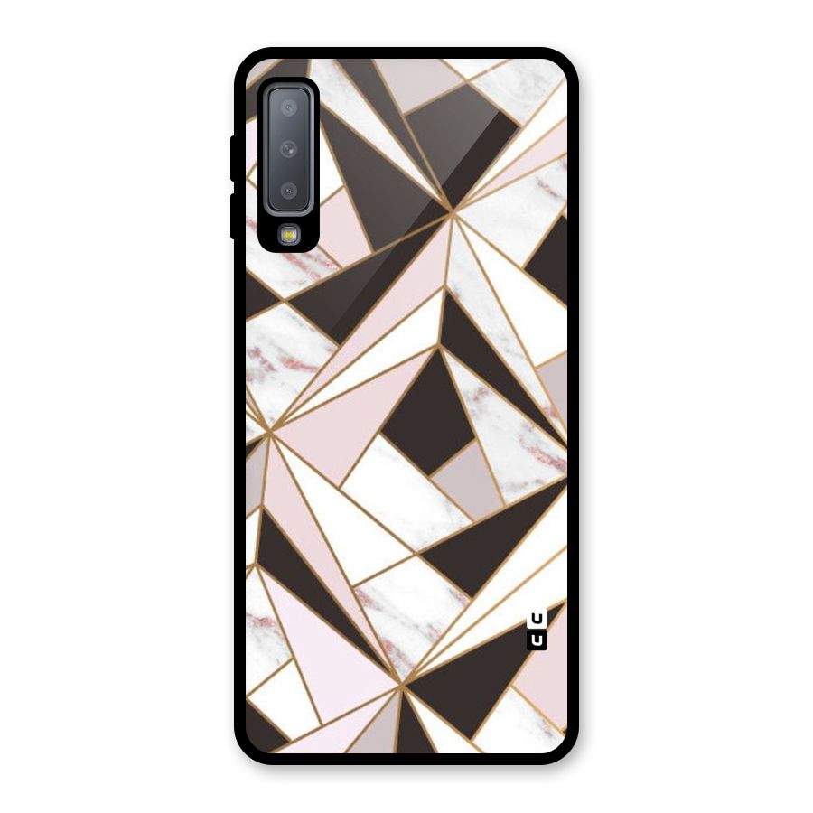Abstract Corners Glass Back Case for Galaxy A7 (2018)