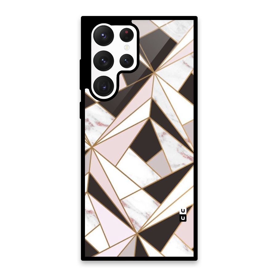 Abstract Corners Glass Back Case for Galaxy S22 Ultra 5G