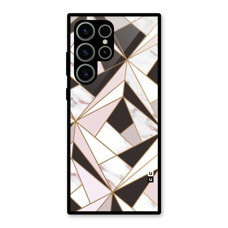 Abstract Corners Glass Back Case for Galaxy S23 Ultra