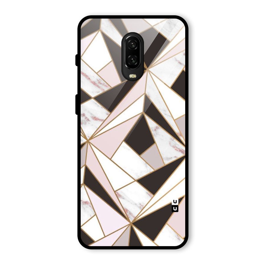 Abstract Corners Glass Back Case for OnePlus 6T