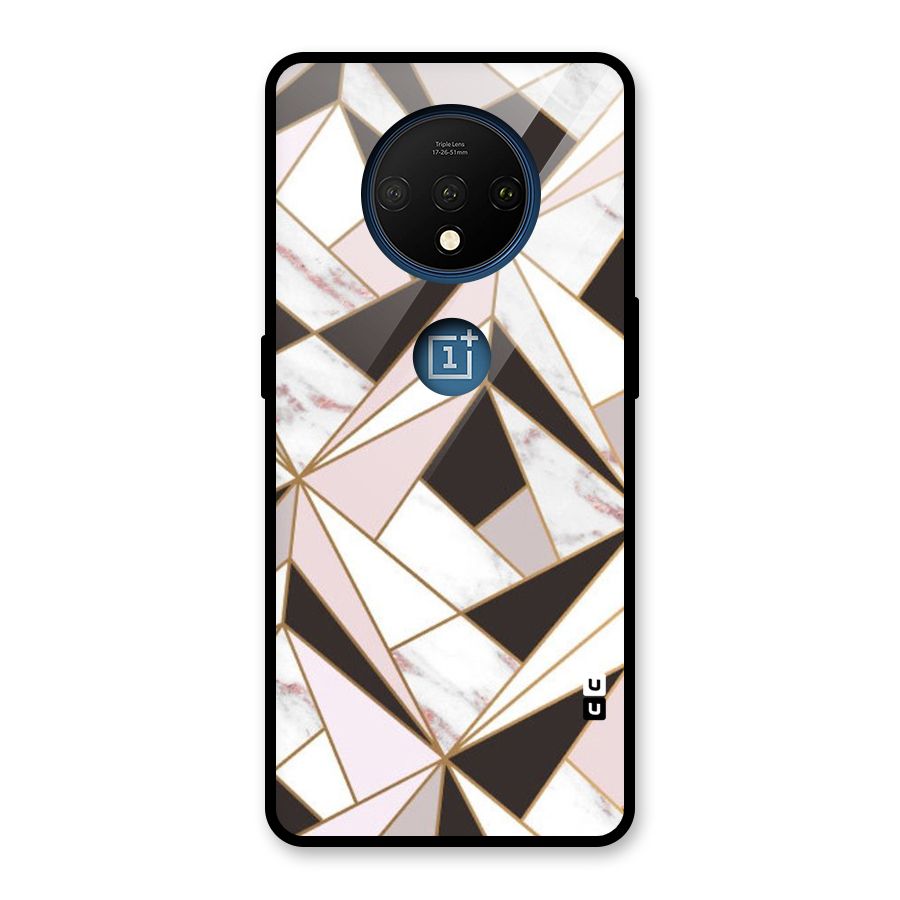 Abstract Corners Glass Back Case for OnePlus 7T