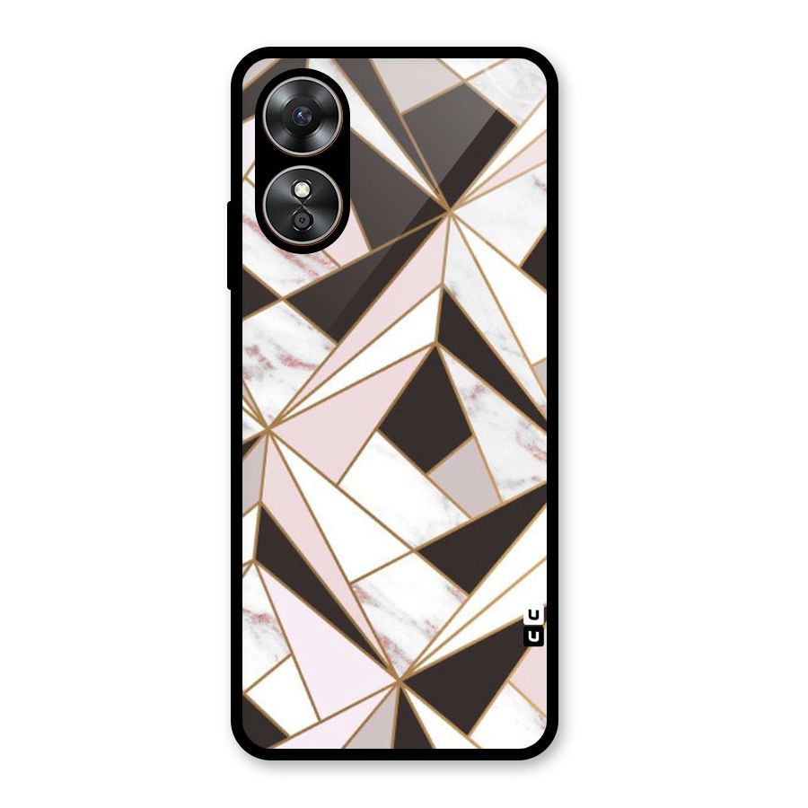 Abstract Corners Glass Back Case for Oppo A17