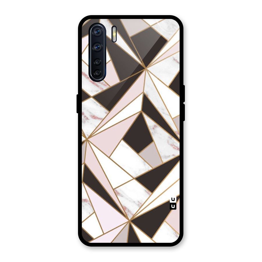 Abstract Corners Glass Back Case for Oppo F15