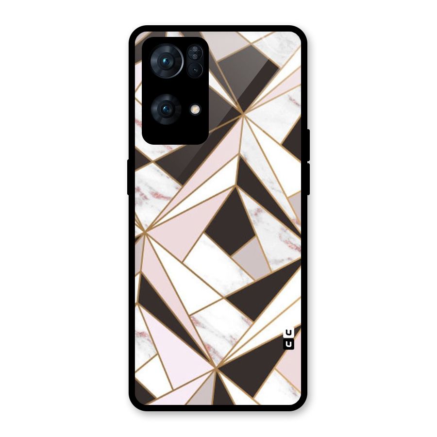 Abstract Corners Glass Back Case for Oppo Reno7 Pro 5G