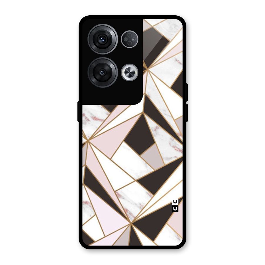 Abstract Corners Glass Back Case for Oppo Reno8 Pro 5G