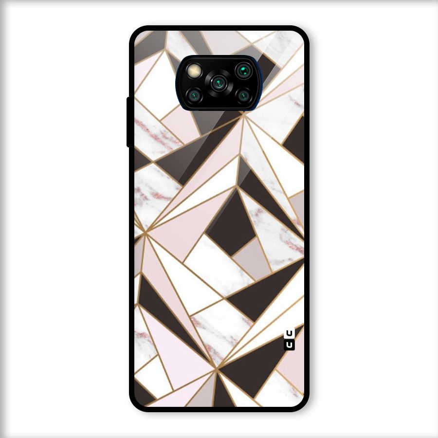 Abstract Corners Glass Back Case for Poco X3
