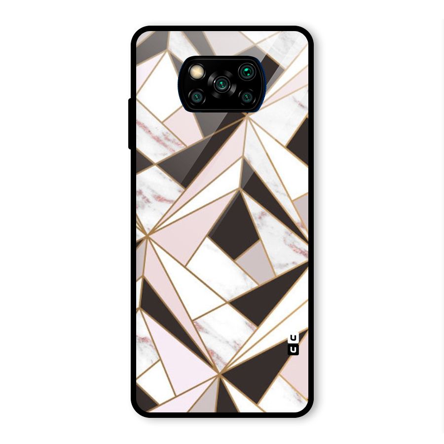 Abstract Corners Glass Back Case for Poco X3 Pro