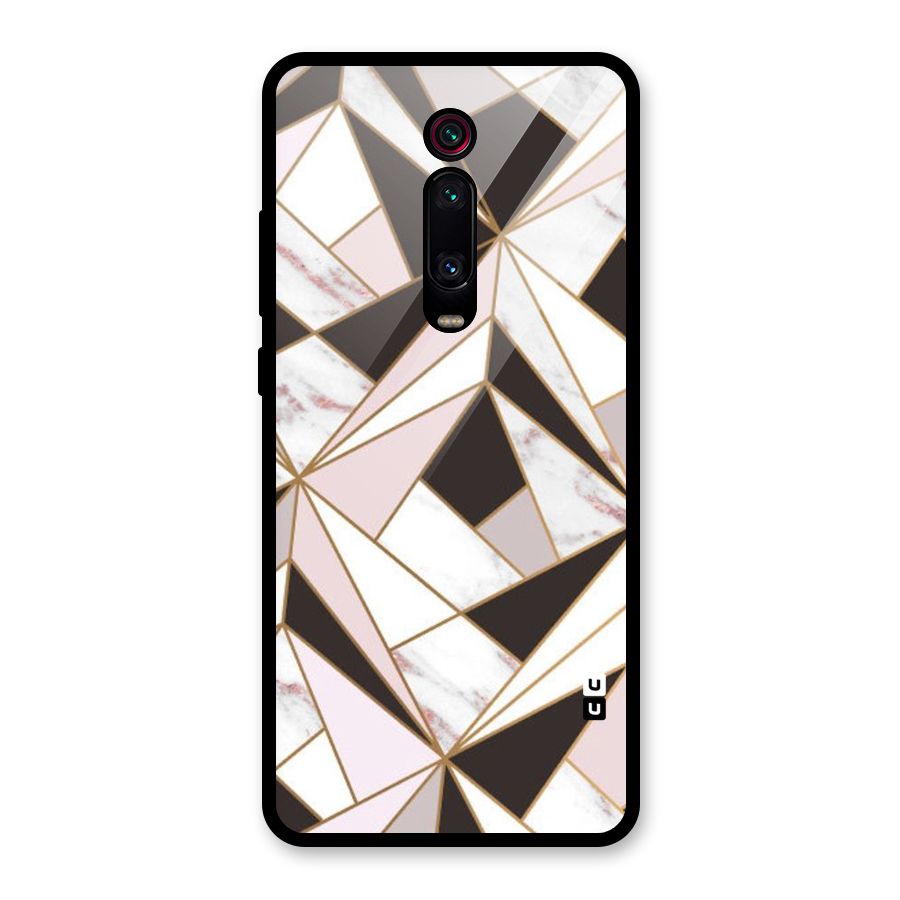 Abstract Corners Glass Back Case for Redmi K20