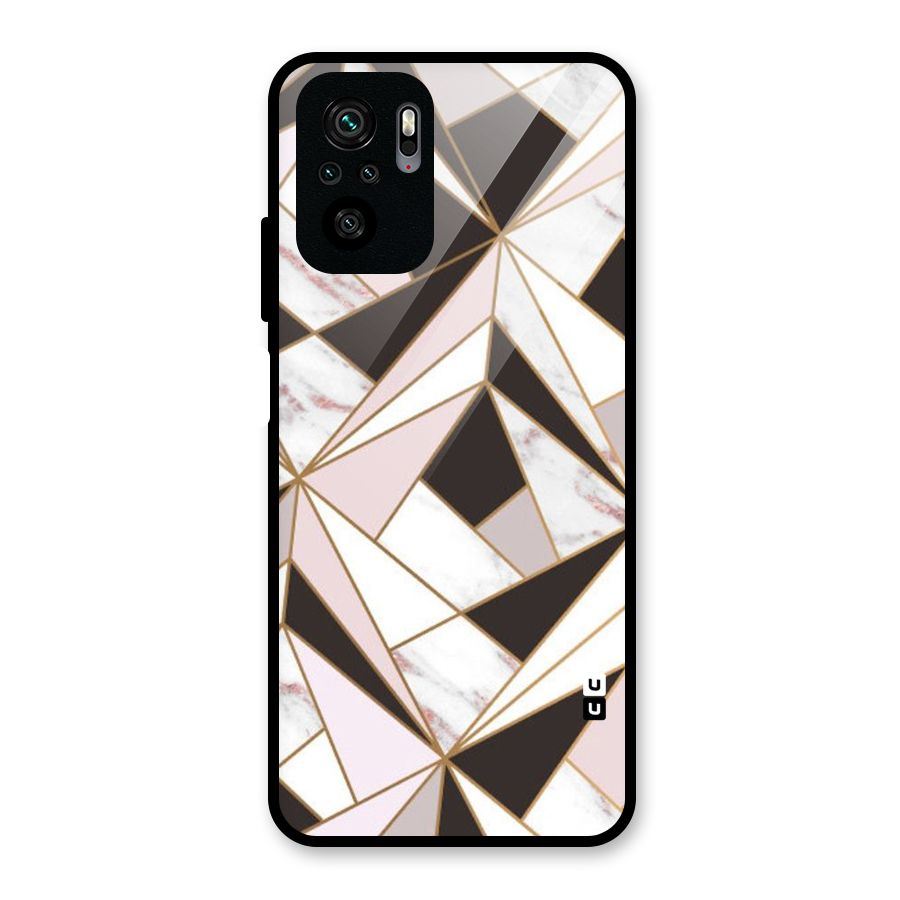 Abstract Corners Glass Back Case for Redmi Note 10S