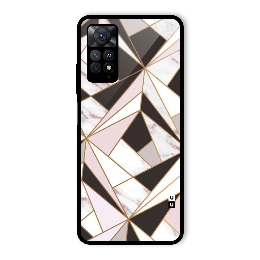 Abstract Corners Glass Back Case for Redmi Note 11 Pro