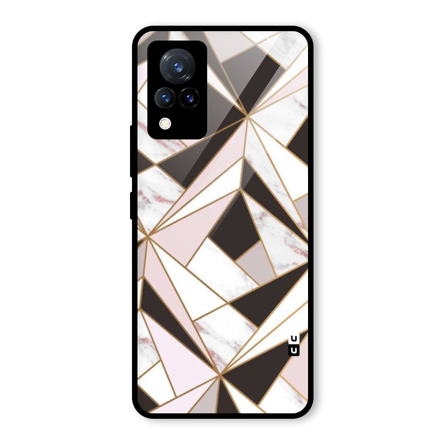 Abstract Corners Glass Back Case for Vivo V21 5G