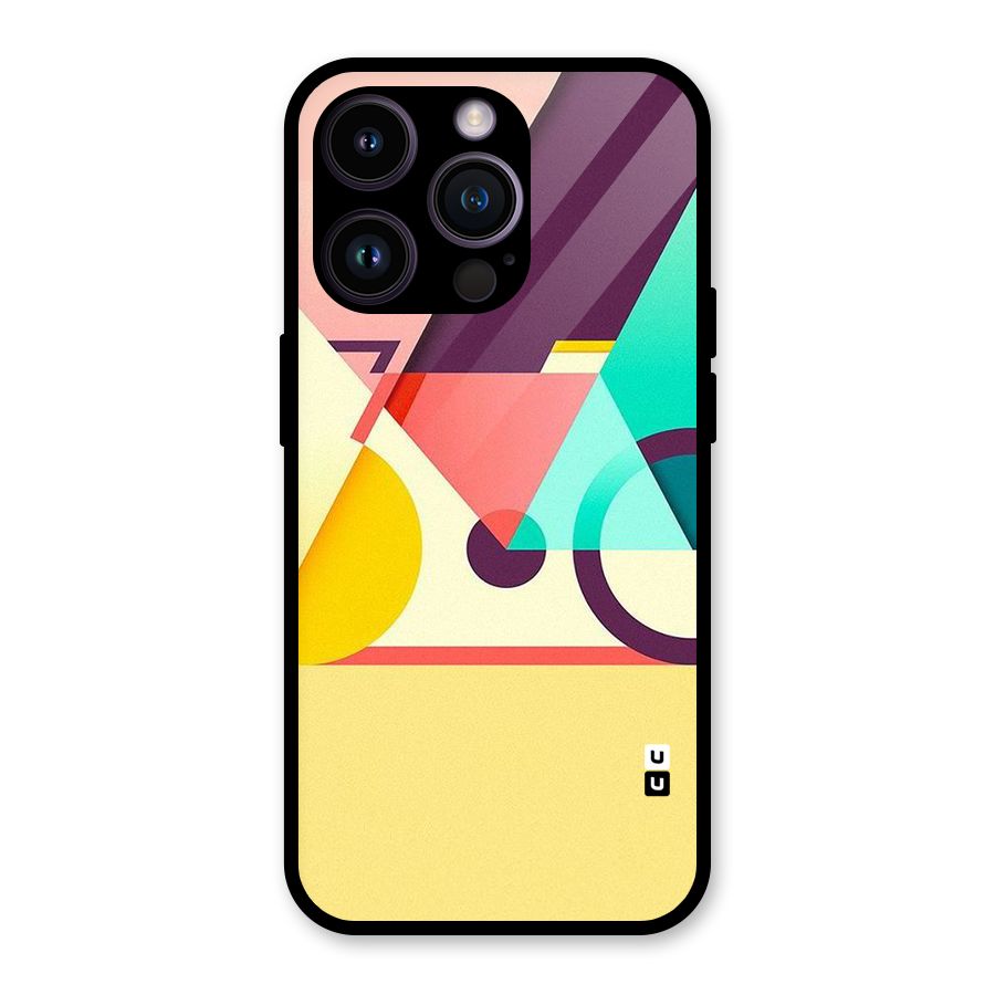 Abstract Cycle Glass Back Case for iPhone 14 Pro