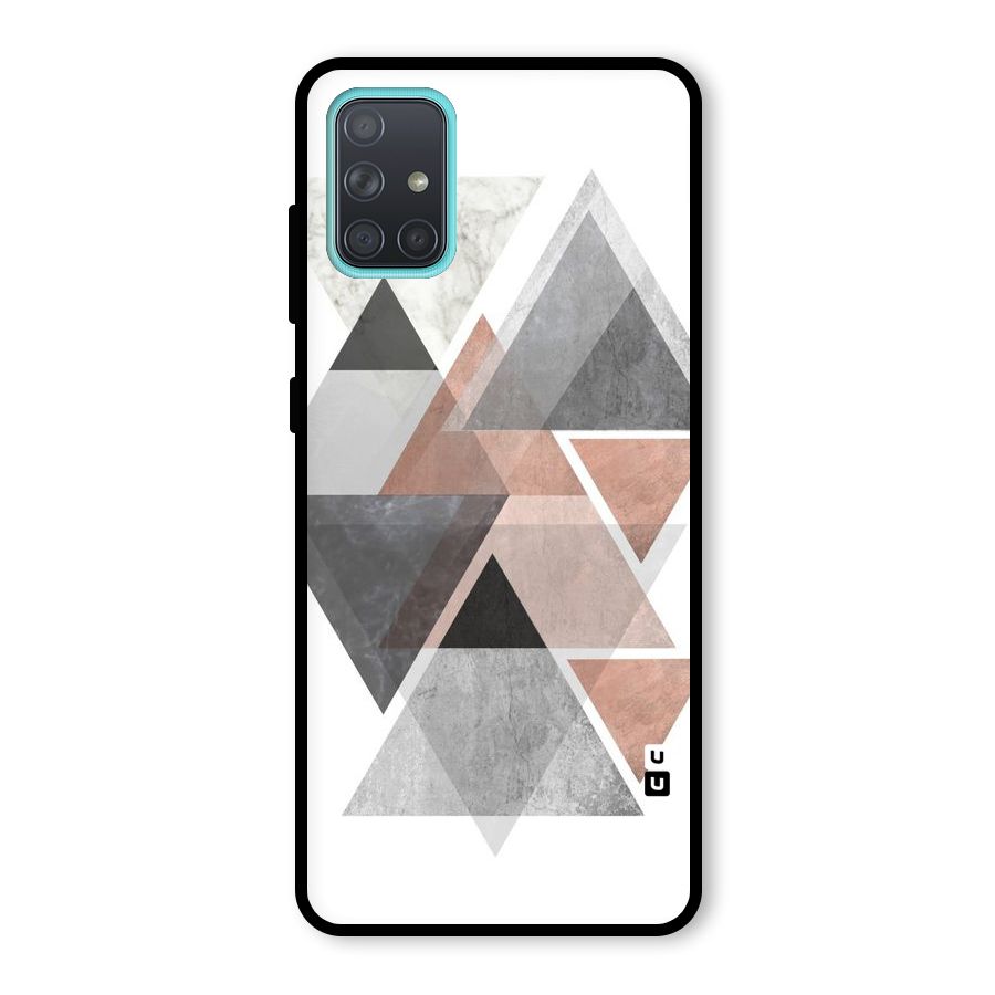 Abstract Diamond Pink Design Glass Back Case for Galaxy A71