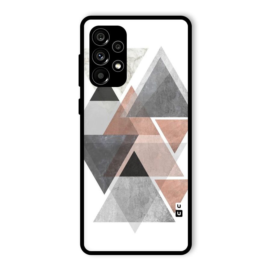 Abstract Diamond Pink Design Glass Back Case for Galaxy A73 5G