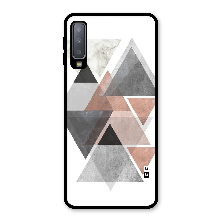 Abstract Diamond Pink Design Glass Back Case for Galaxy A7 (2018)