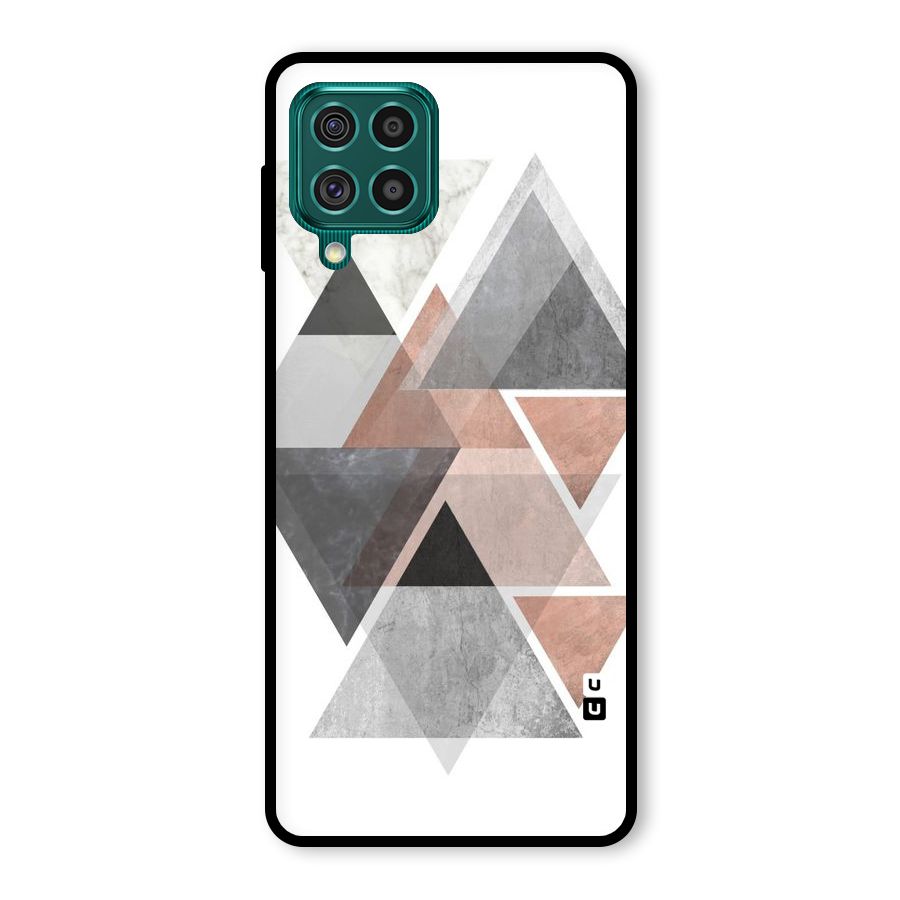 Abstract Diamond Pink Design Glass Back Case for Galaxy F62