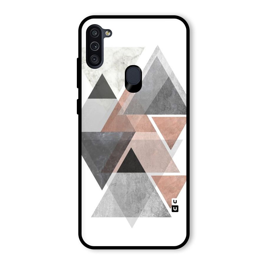 Abstract Diamond Pink Design Glass Back Case for Galaxy M11
