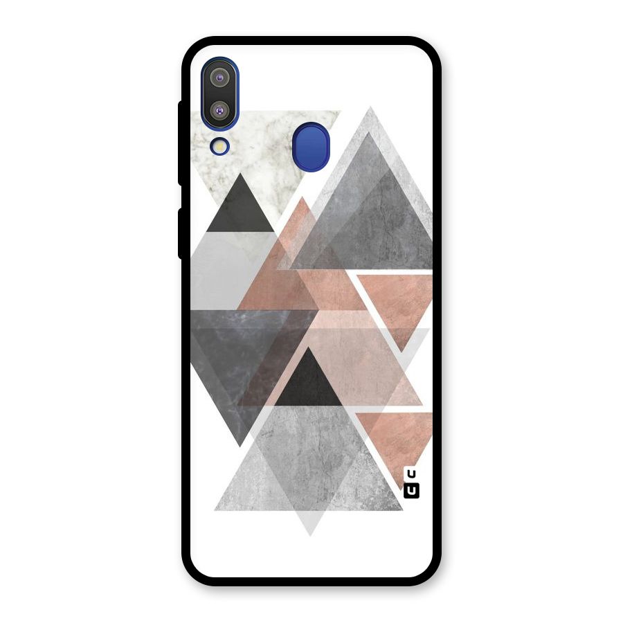 Abstract Diamond Pink Design Glass Back Case for Galaxy M20