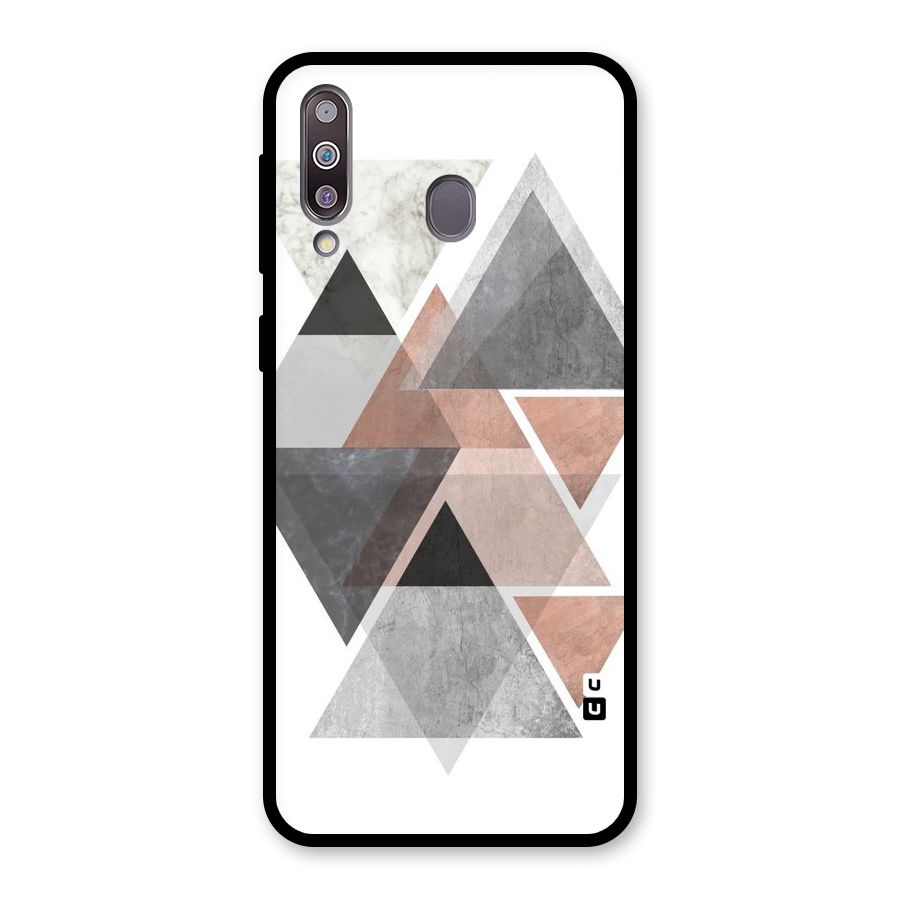 Abstract Diamond Pink Design Glass Back Case for Galaxy M30