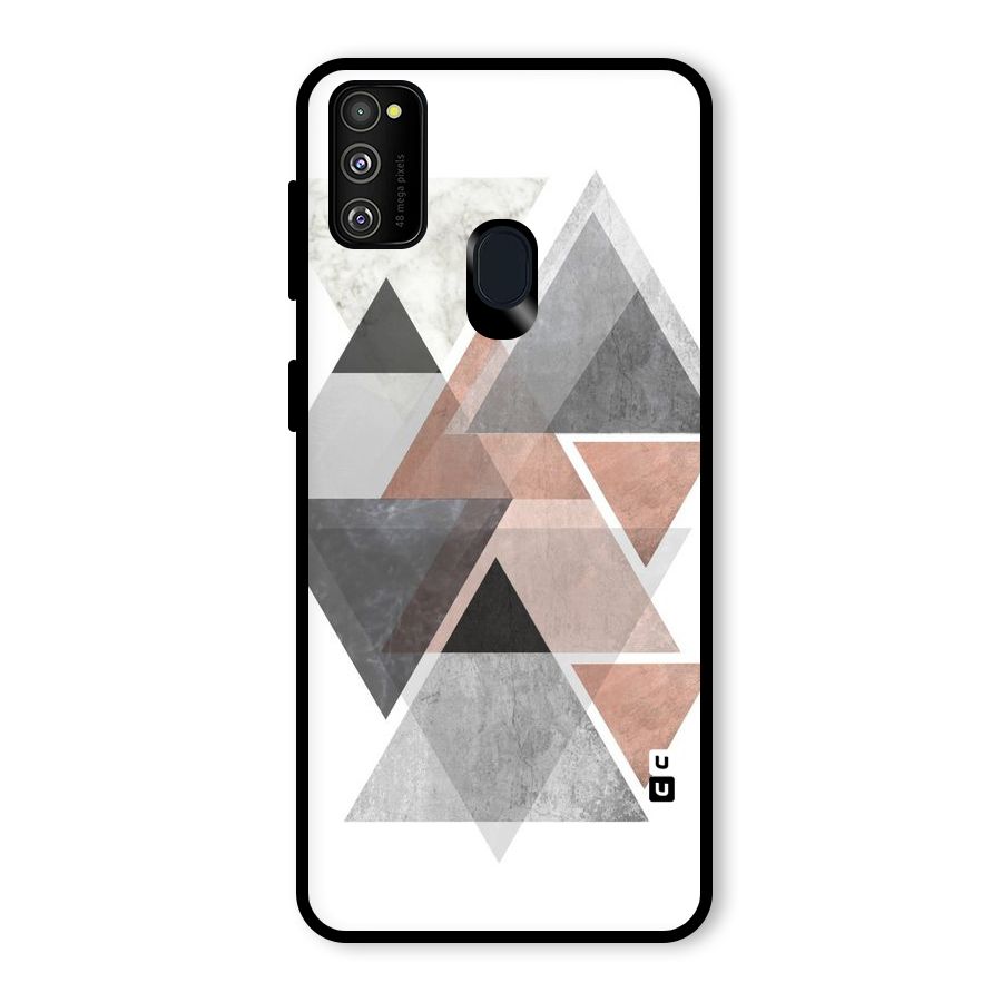 Abstract Diamond Pink Design Glass Back Case for Galaxy M30s