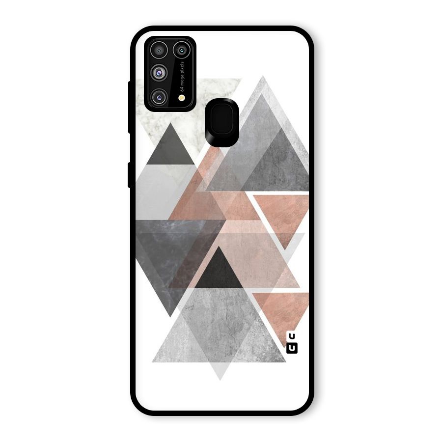 Abstract Diamond Pink Design Glass Back Case for Galaxy M31
