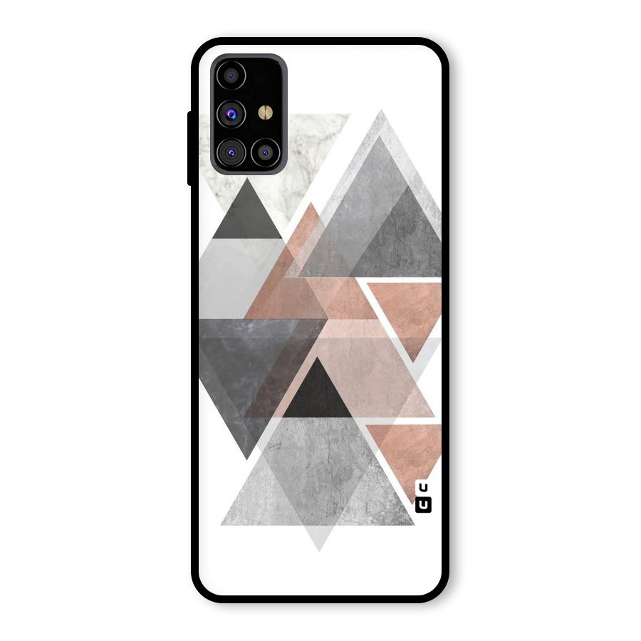 Abstract Diamond Pink Design Glass Back Case for Galaxy M31s