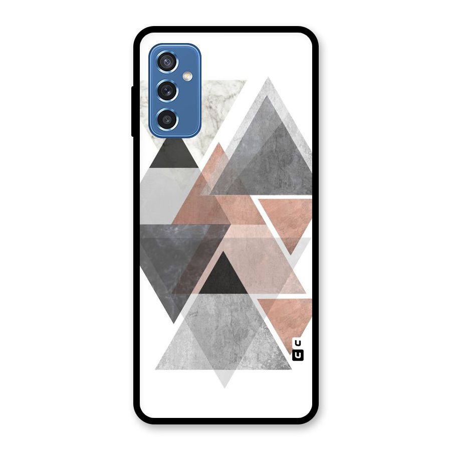 Abstract Diamond Pink Design Glass Back Case for Galaxy M52 5G