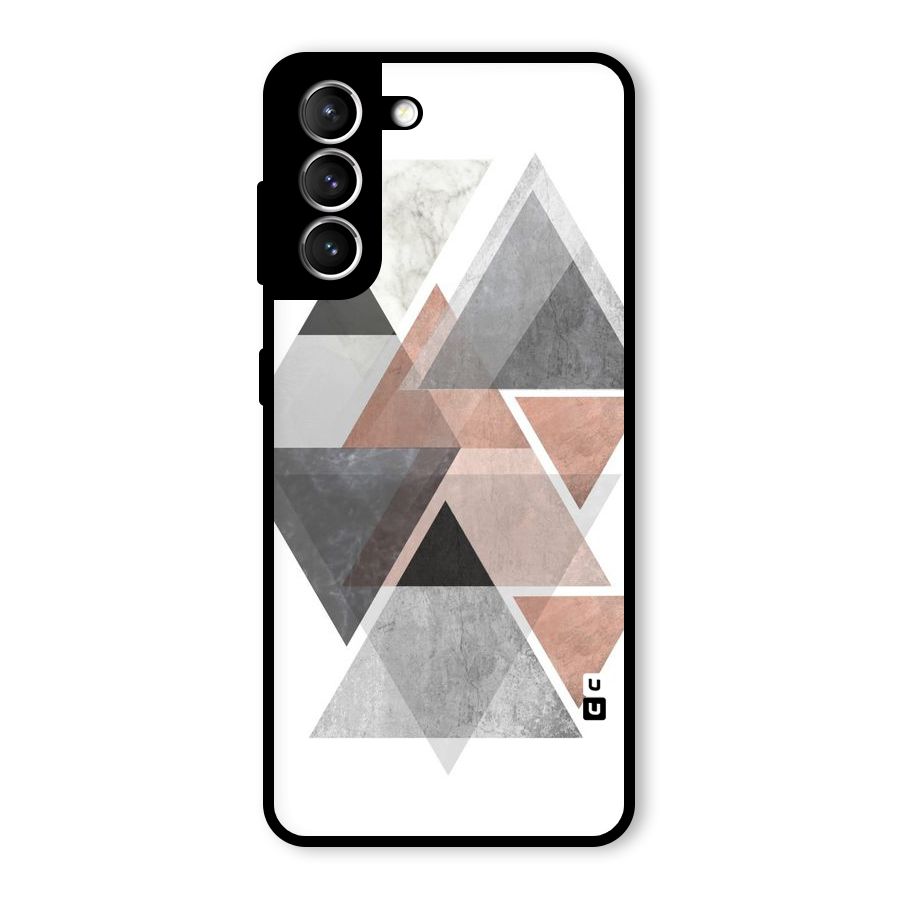 Abstract Diamond Pink Design Glass Back Case for Galaxy S21 5G