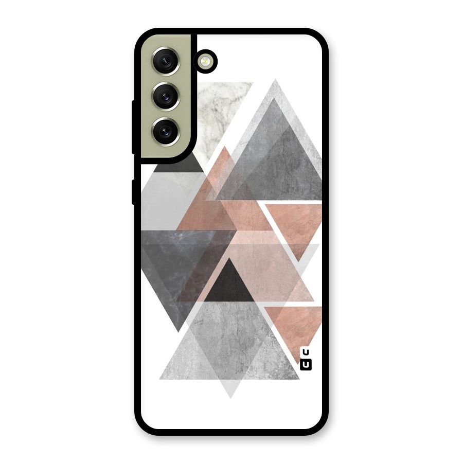 Abstract Diamond Pink Design Glass Back Case for Galaxy S21 FE 5G