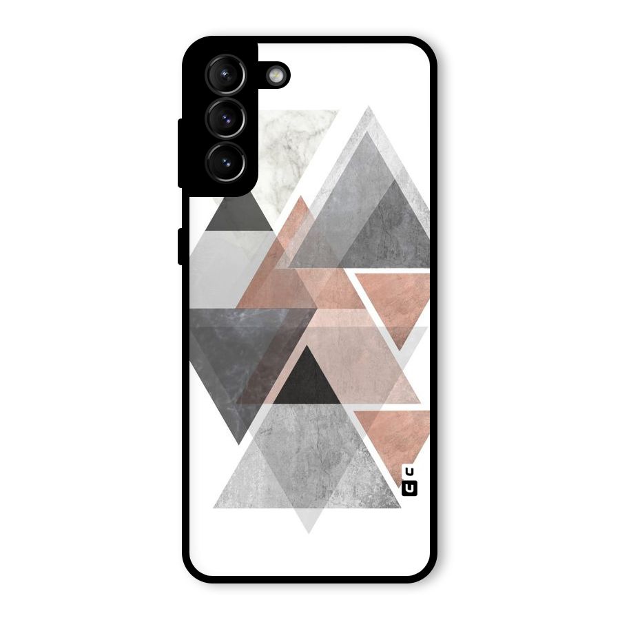Abstract Diamond Pink Design Glass Back Case for Galaxy S21 Plus