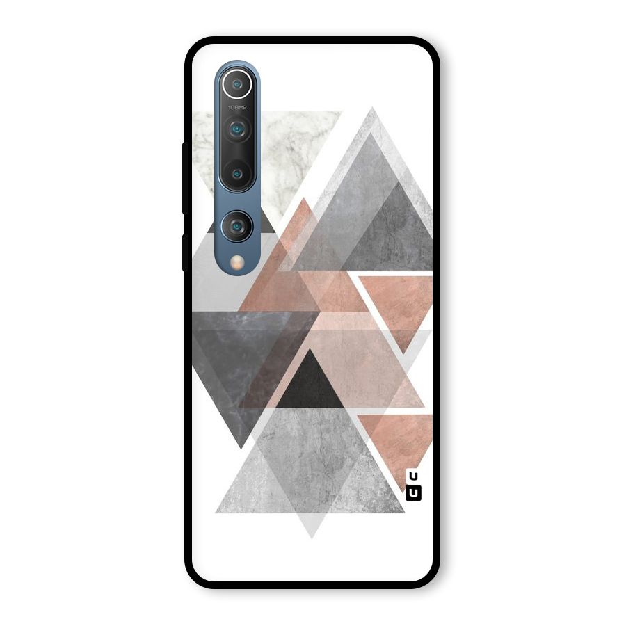 Abstract Diamond Pink Design Glass Back Case for Mi 10