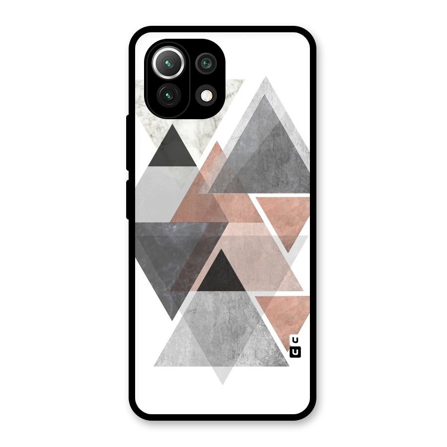 Abstract Diamond Pink Design Glass Back Case for Mi 11 Lite