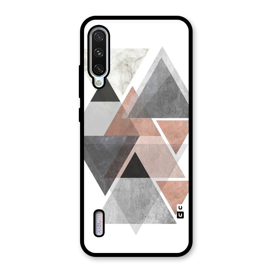 Abstract Diamond Pink Design Glass Back Case for Mi A3