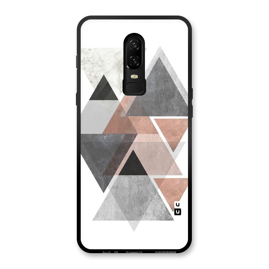 Abstract Diamond Pink Design Glass Back Case for OnePlus 6