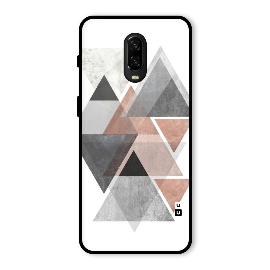 Abstract Diamond Pink Design Glass Back Case for OnePlus 6T