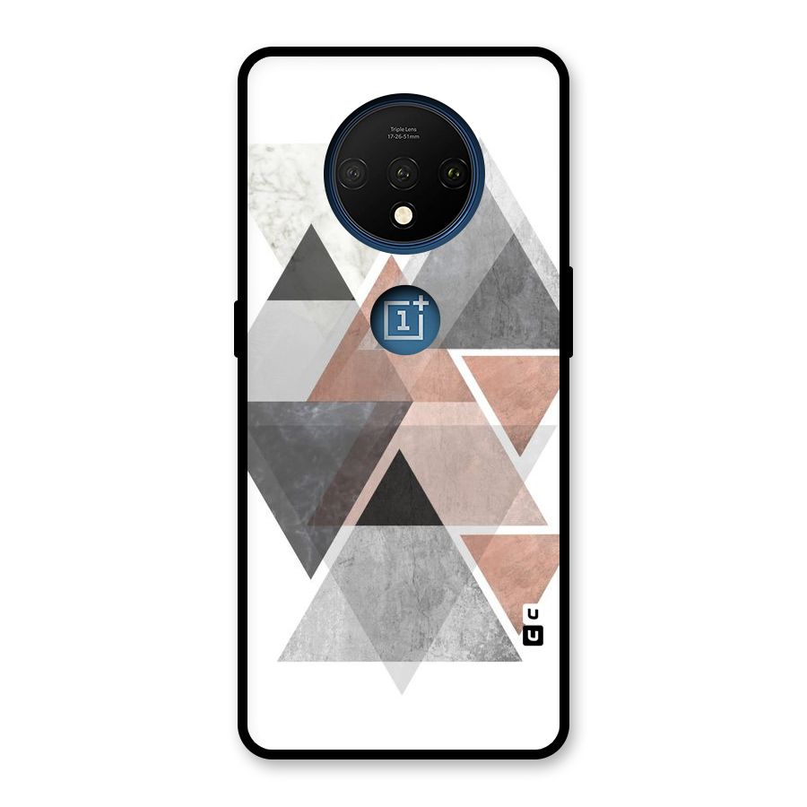 Abstract Diamond Pink Design Glass Back Case for OnePlus 7T